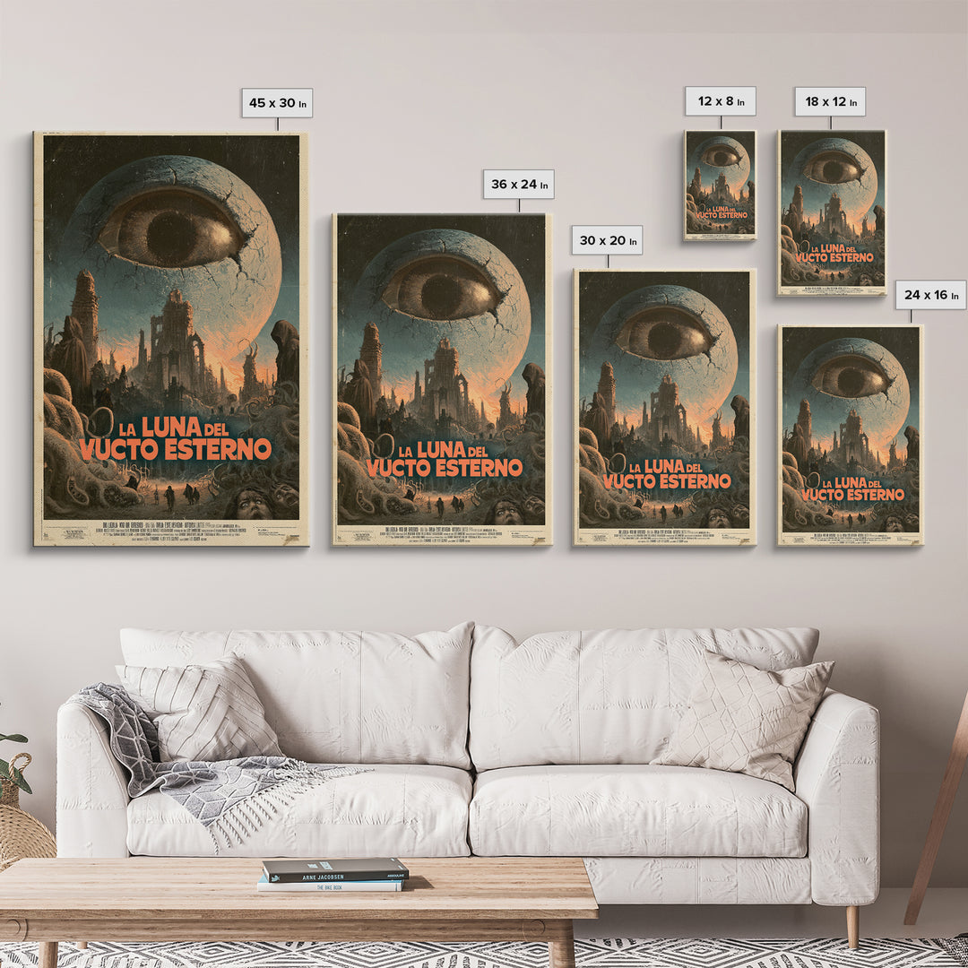 The Moon Of The Outer Void, Italian Language Horror Movie Poster, 1970s Horror Art, Gothic Cinema Wall Art, Framed Canvas Print