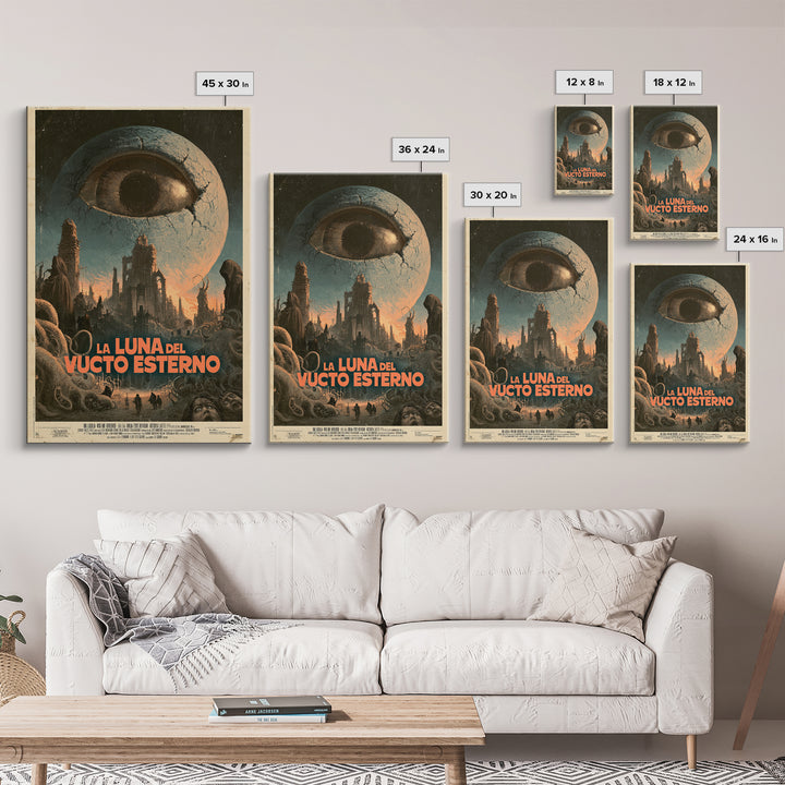 The Moon Of The Outer Void, Italian Language Horror Movie Poster, 1970s Horror Art, Gothic Cinema Wall Art, Framed Canvas Print