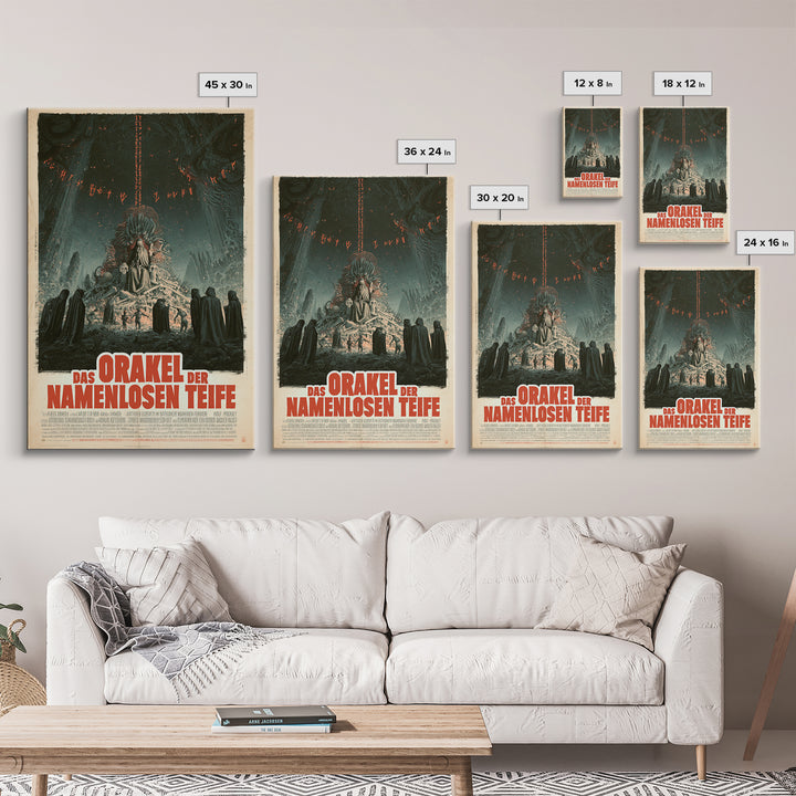 The Oracle Of The Nameless Deep, German Language Horror Movie Poster, 1960s Horror Art, Classic Monster Poster, Canvas Print