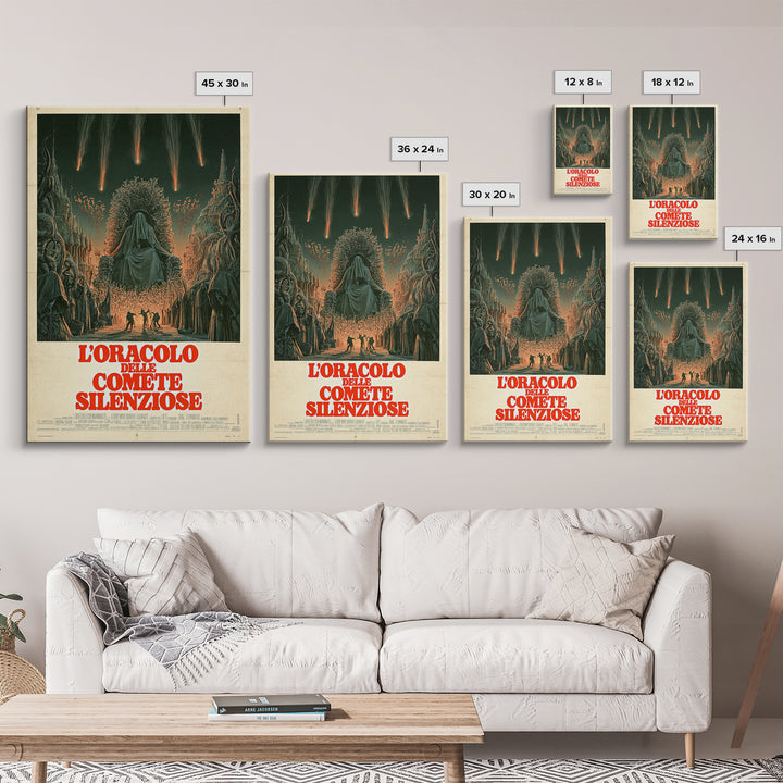 The Oracle Of Silent Comets, Italian Language Horror Movie Poster, 1970s Horror Art, Eldritch Cinema Wall Art, Framed Canvas Print