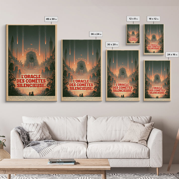 The Oracle Of Silent Comets, French Language Horror Movie Poster, 1960s Horror Art, Cult Horror Poster, Framed Canvas Print