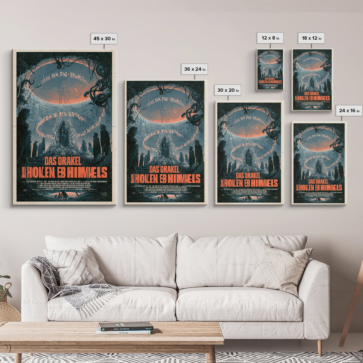 The Oracle Of The Hollow Sky, German Language Horror Movie Poster, 1960s Horror Art, Eldritch Cinema Wall Art, Framed Canvas Print