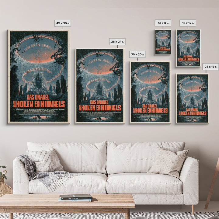 The Oracle Of The Hollow Sky, German Language Horror Movie Poster, 1960s Horror Art, Eldritch Cinema Wall Art, Framed Canvas Print