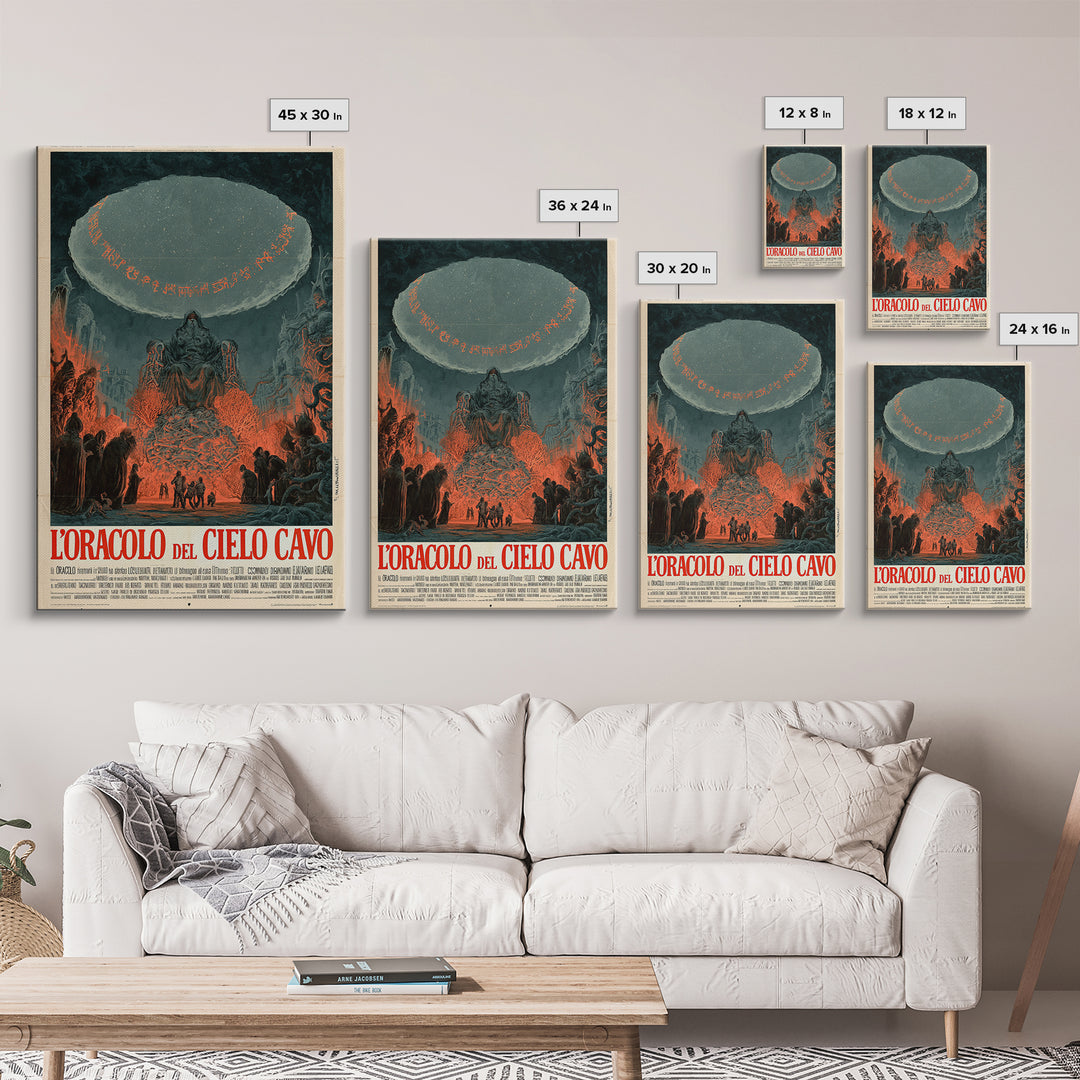 The Oracle Of The Hollow Sky, Italian Language Horror Movie Poster, 1970s Horror Art, Cult Horror Poster, Framed Canvas Print
