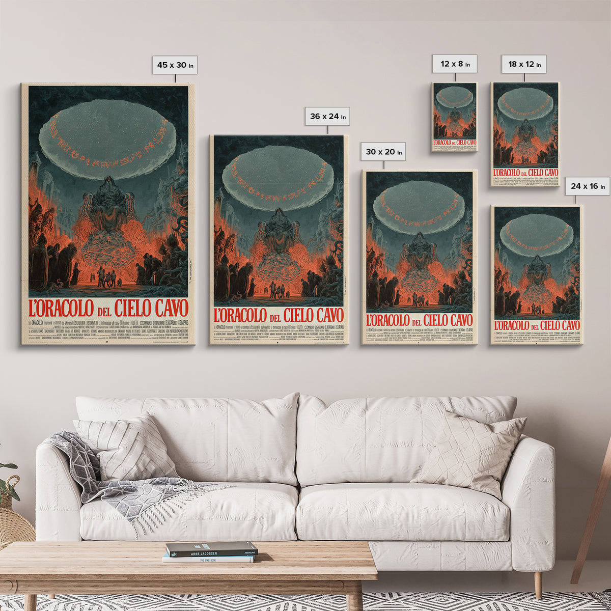 The Oracle Of The Hollow Sky, Italian Language Horror Movie Poster, 1970s Horror Art, Cult Horror Poster, Framed Canvas Print