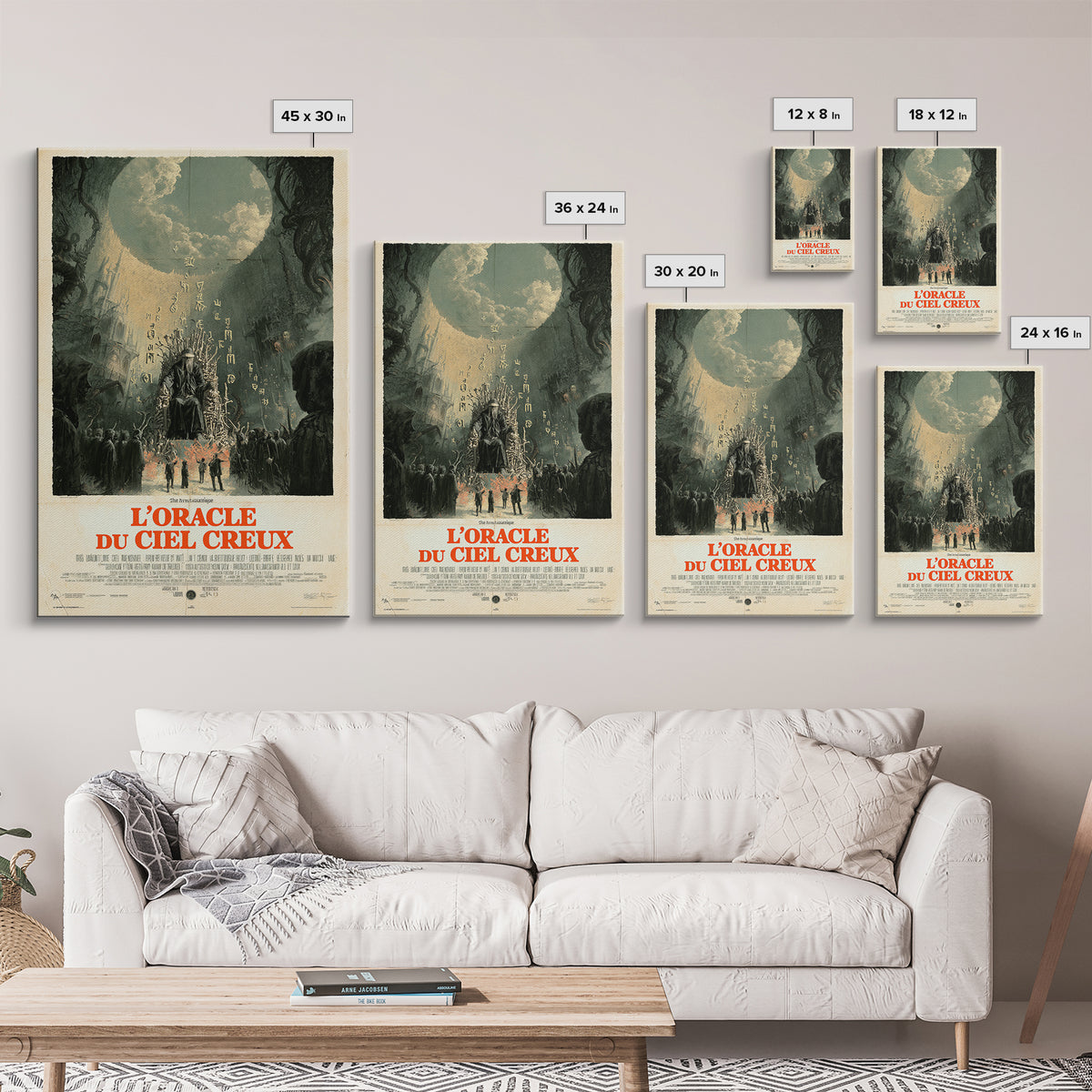 The Oracle Of The Hollow Sky, French Language Horror Movie Poster, 1960s Horror Art, Cult Horror Poster, Framed Canvas Print