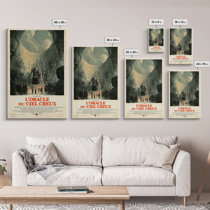 The Oracle Of The Hollow Sky, French Language Horror Movie Poster, 1960s Horror Art, Cult Horror Poster, Framed Canvas Print