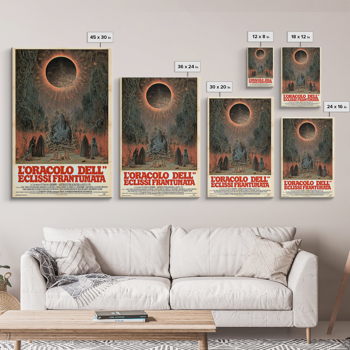 The Oracle Of The Shattered Eclipse, Italian Language Horror Movie Poster, 1970s Horror Art, Cult Horror Poster, Framed Canvas Print