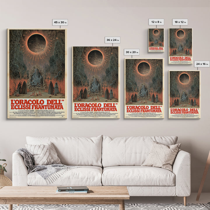 The Oracle Of The Shattered Eclipse, Italian Language Horror Movie Poster, 1970s Horror Art, Cult Horror Poster, Framed Canvas Print