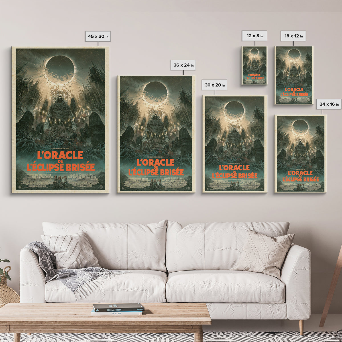 The Oracle Of The Shattered Eclipse, French Language Horror Movie Poster, 1960s Horror Art, Gothic Cinema Wall Art, Framed Canvas Print