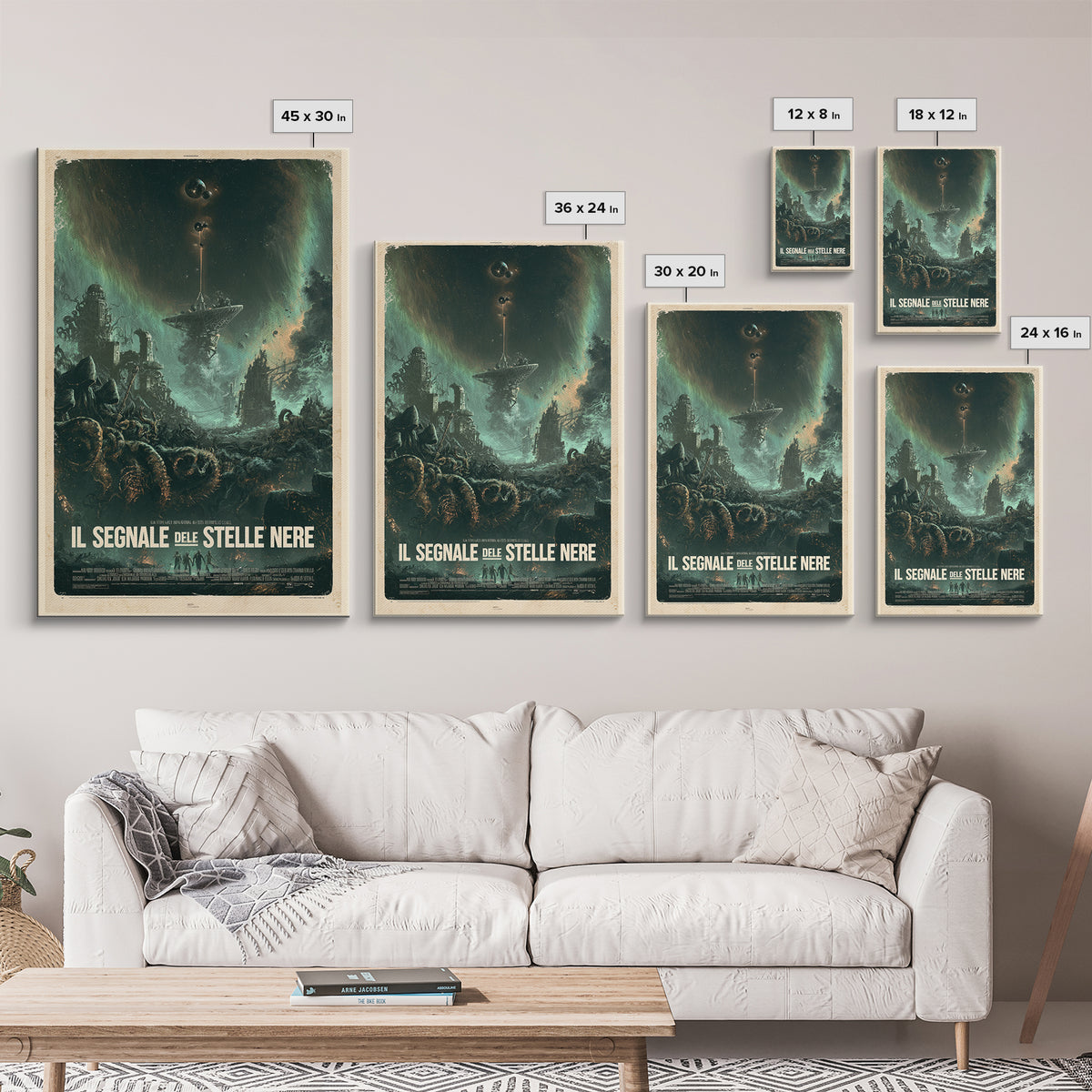 The Signal Of Black Stars, Italian Language Horror Movie Poster, 1970s Horror Art, Eldritch Cinema Wall Art, Framed Canvas Print