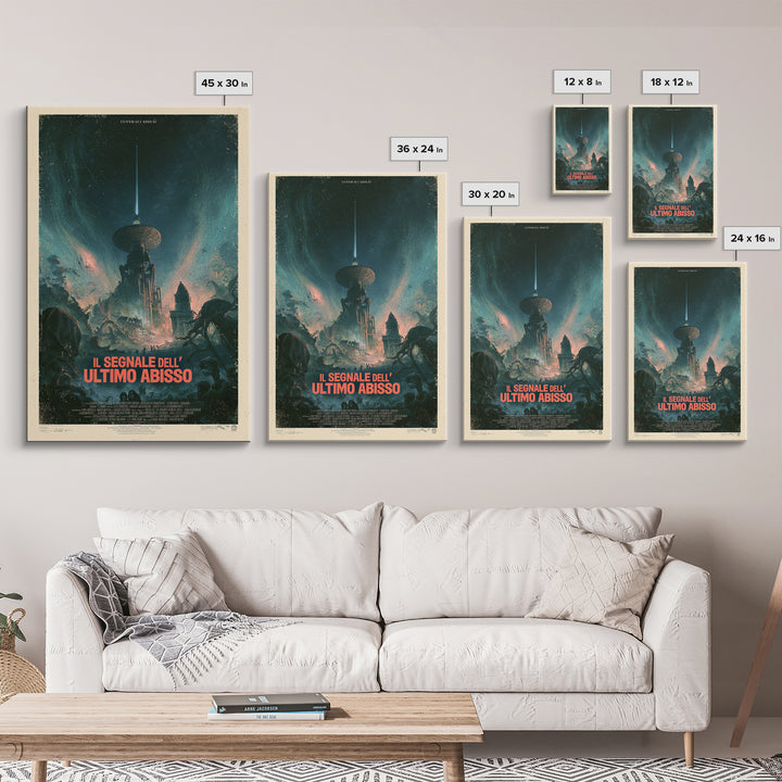 The Signal Of The Last Abyss, Italian Language Horror Movie Poster, 1970s Horror Art, Gothic Cinema Wall Art, Framed Canvas Print
