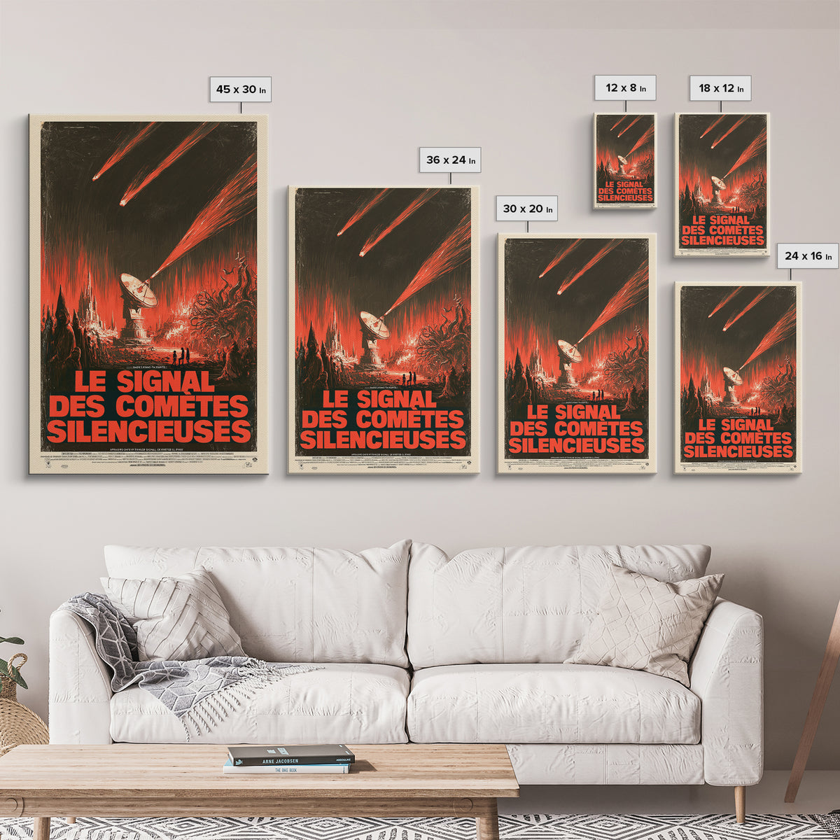 The Signal Of Silent Comets, French Language Horror Movie Poster, 1960s Horror Art, Lovecraftian Horror Poster, Framed Canvas Print