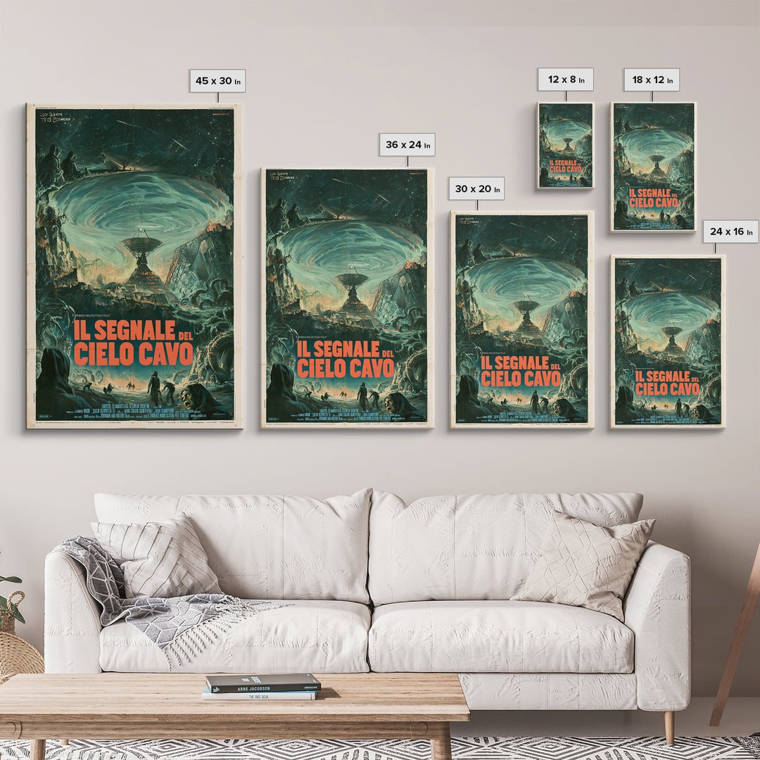 The Signal Of The Hollow Sky, Italian Language Horror Movie Poster, 1970s Horror Art, Classic Monster Poster, Canvas Print, Halloween Decor