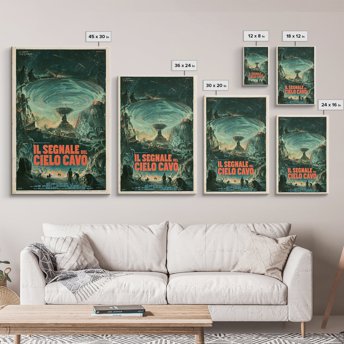 The Signal Of The Hollow Sky, Italian Language Horror Movie Poster, 1970s Horror Art, Classic Monster Poster, Canvas Print, Halloween Decor