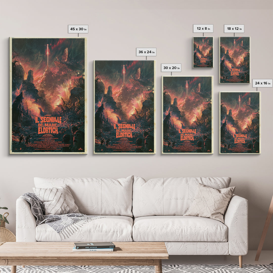 The Signal Of The Eldritch Sea, Italian Language Horror Movie Poster, 1970s Horror Art, Gothic Cinema Wall Art, Framed Canvas Print