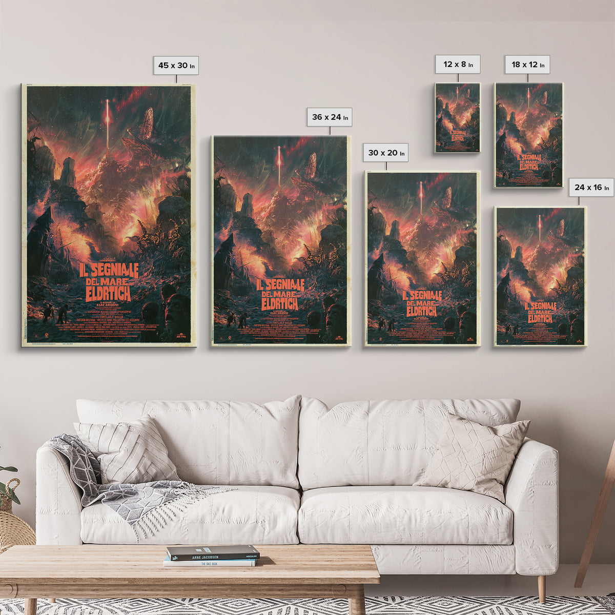 The Signal Of The Eldritch Sea, Italian Language Horror Movie Poster, 1970s Horror Art, Gothic Cinema Wall Art, Framed Canvas Print