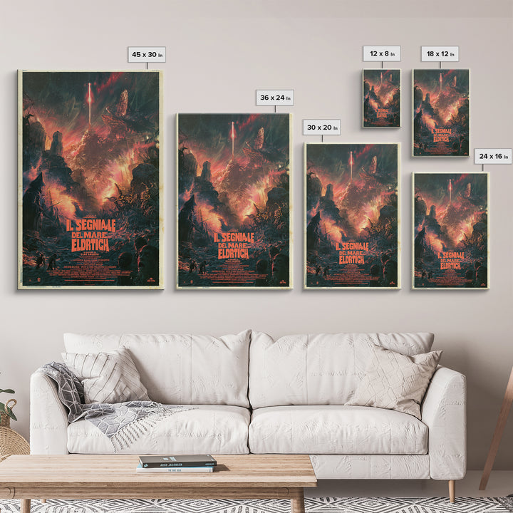 The Signal Of The Eldritch Sea, Italian Language Horror Movie Poster, 1970s Horror Art, Gothic Cinema Wall Art, Framed Canvas Print