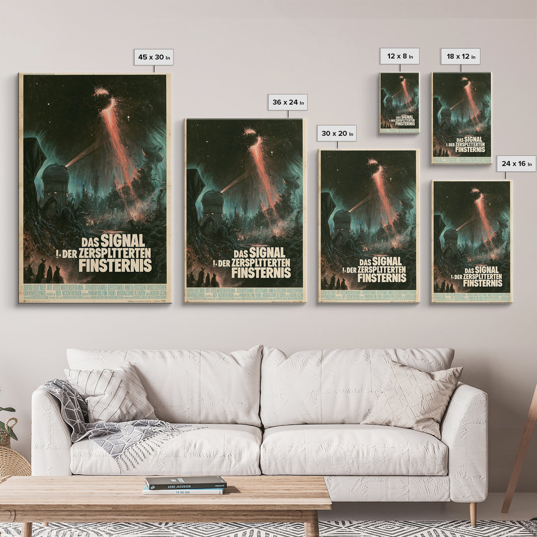 The Signal Of The Shattered Eclipse, German Language Horror Movie Poster, 1960s Horror Art, Retro Horror Movie Art, Canvas Print