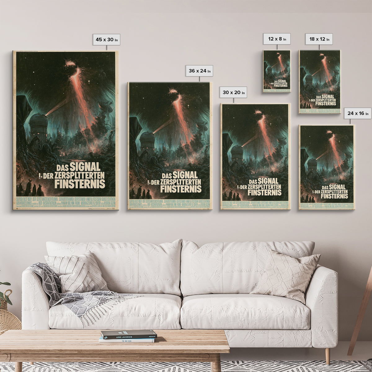 The Signal Of The Shattered Eclipse, German Language Horror Movie Poster, 1960s Horror Art, Retro Horror Movie Art, Canvas Print