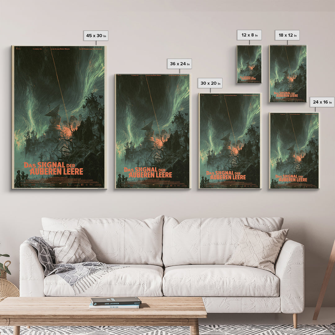 The Signal Of The Outer Void, German Language Horror Movie Poster, 1960s Horror Art, Lovecraftian Horror Poster, Framed Canvas Print