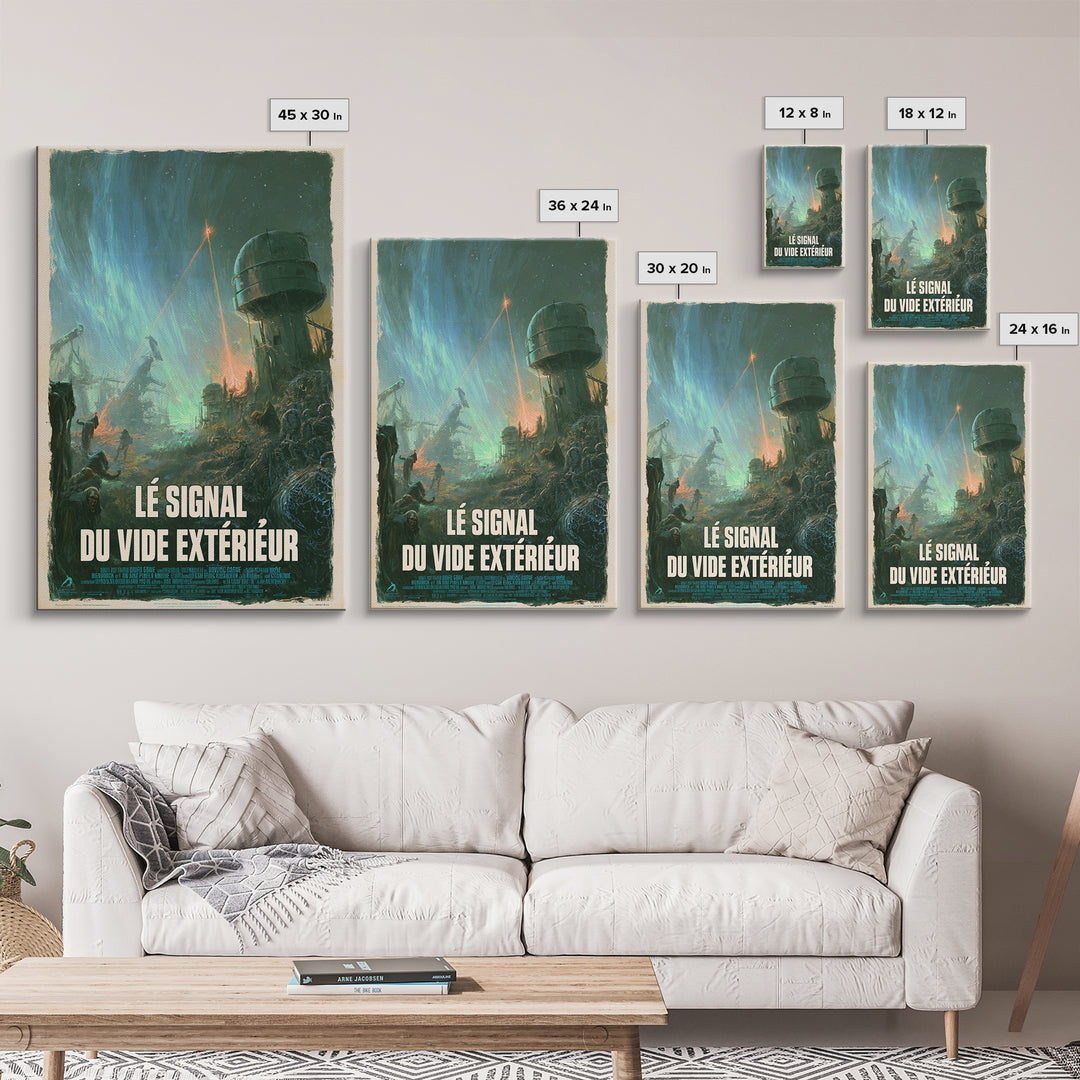 The Signal Of The Outer Void, French Language Horror Movie Poster, 1960s Horror Art, Gothic Cinema Wall Art, Framed Canvas Print
