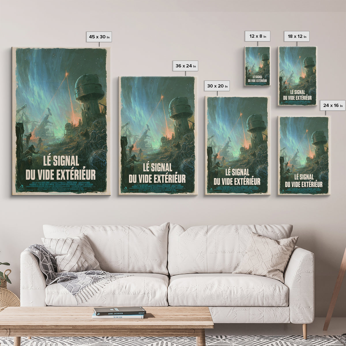 The Signal Of The Outer Void, French Language Horror Movie Poster, 1960s Horror Art, Gothic Cinema Wall Art, Framed Canvas Print