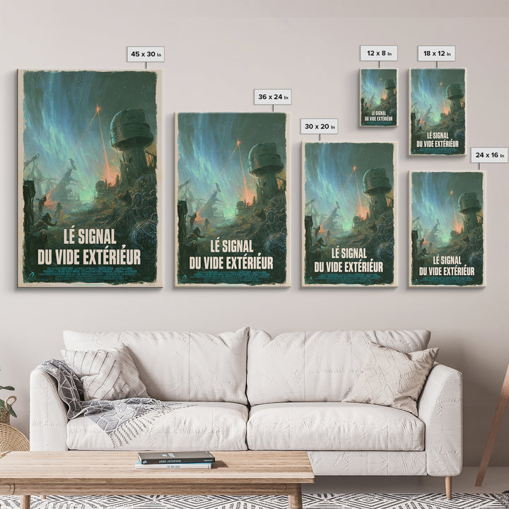 The Signal Of The Outer Void, French Language Horror Movie Poster, 1960s Horror Art, Gothic Cinema Wall Art, Framed Canvas Print
