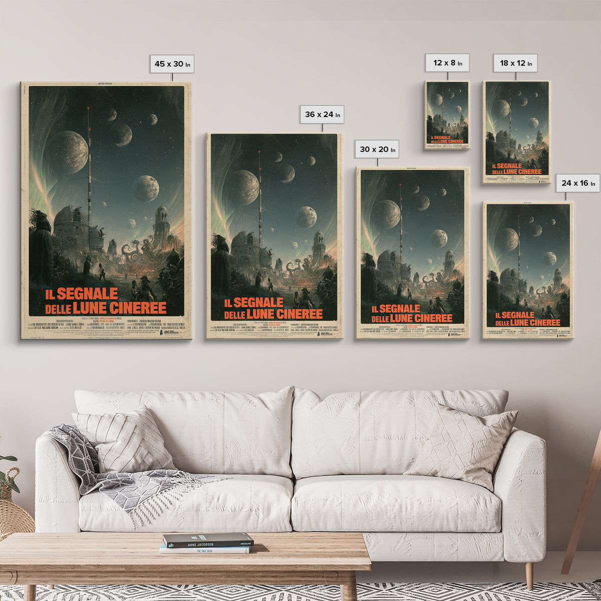 The Signal Of Ashen Moons, Italian Language Horror Movie Poster, 1970s Horror Art, Lovecraftian Horror Poster, Framed Canvas Print
