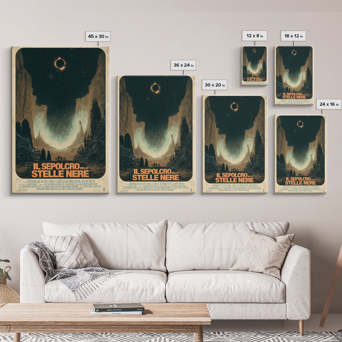 The Tomb Of Black Stars, Italian Language Horror Movie Poster, 1970s Horror Art, Eldritch Cinema Wall Art, Framed Canvas Print