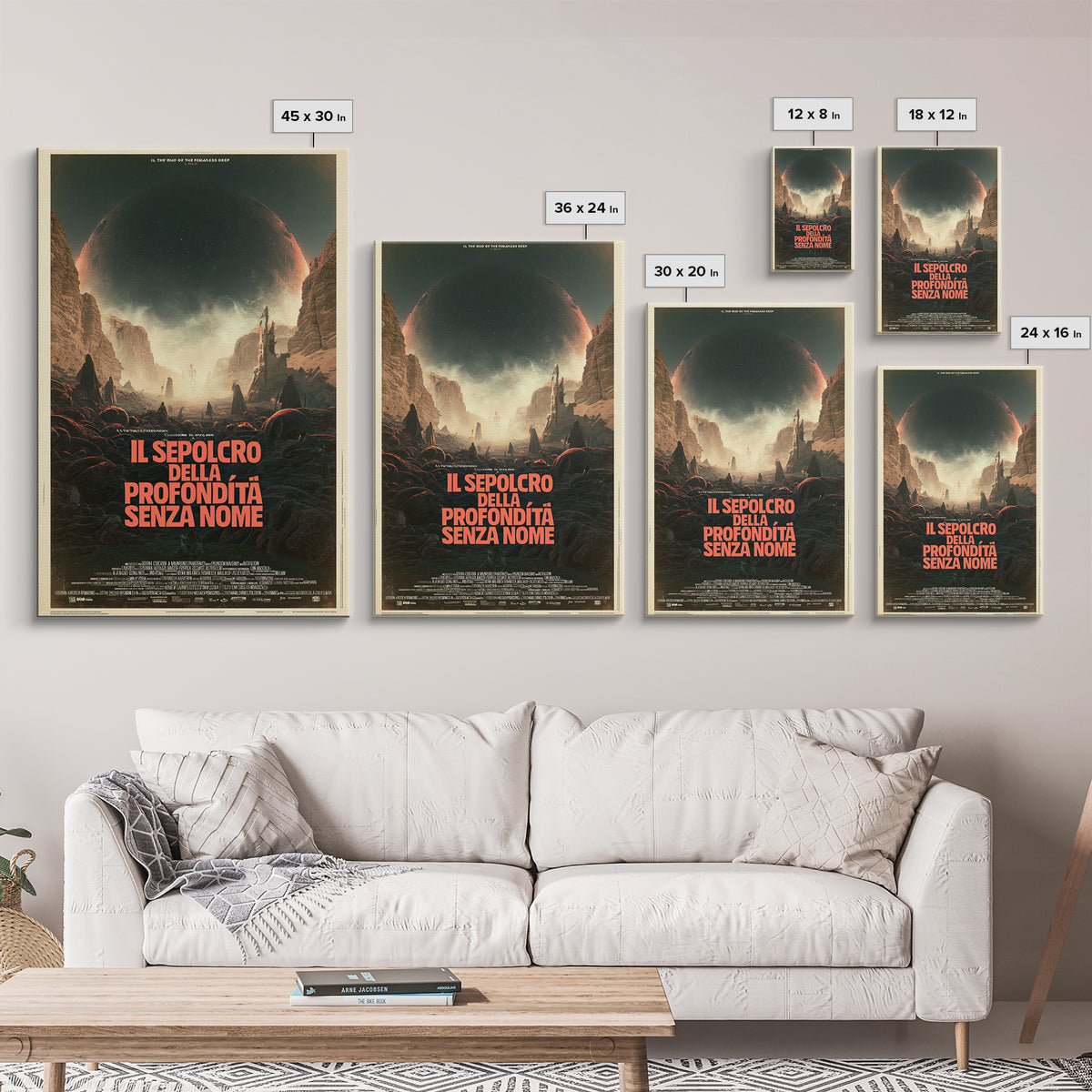 The Tomb Of The Nameless Deep, Italian Language Horror Movie Poster, 1970s Horror Art, Cult Horror Poster, Framed Canvas Print