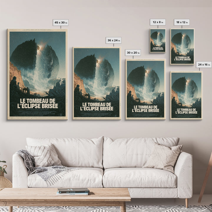 The Tomb Of The Shattered Eclipse, French Language Horror Movie Poster, 1960s Horror Art, Cult Horror Poster, Framed Canvas Print