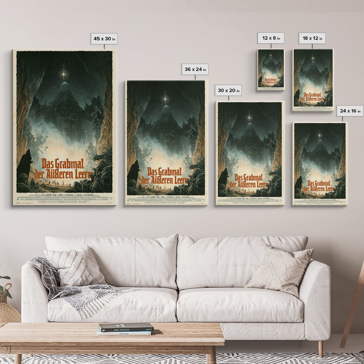 The Tomb Of The Outer Void, German Language Horror Movie Poster, 1960s Horror Art, Eldritch Cinema Wall Art, Framed Canvas Print