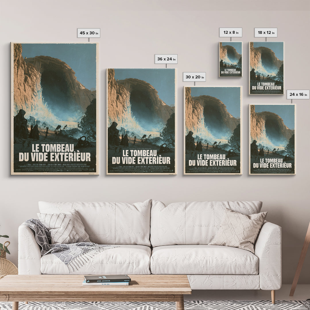 The Tomb Of The Outer Void, French Language Horror Movie Poster, 1960s Horror Art, Eldritch Cinema Wall Art, Framed Canvas Print