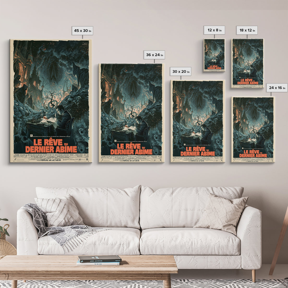 The Dream Of The Last Abyss, French Language Horror Movie Poster, 1960s Horror Art, Lovecraftian Horror Poster, Framed Canvas Print