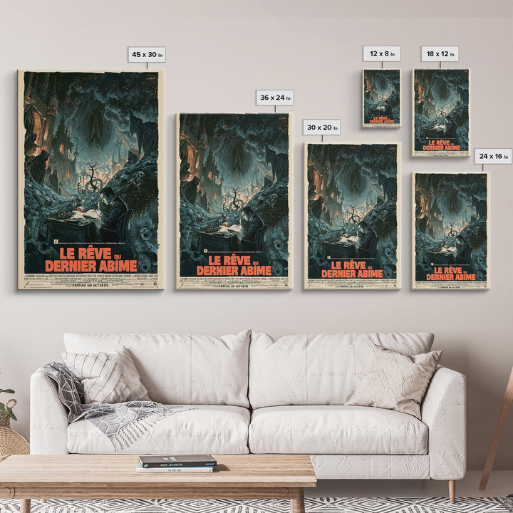 The Dream Of The Last Abyss, French Language Horror Movie Poster, 1960s Horror Art, Lovecraftian Horror Poster, Framed Canvas Print