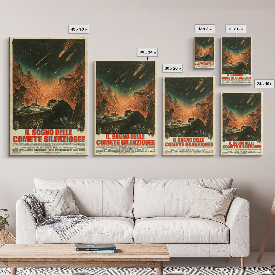 The Dream Of Silent Comets, Italian Language Horror Movie Poster, 1970s Horror Art, Eldritch Cinema Wall Art, Framed Canvas Print