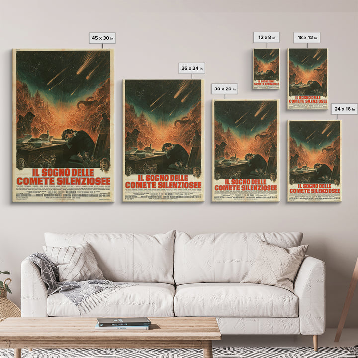 The Dream Of Silent Comets, Italian Language Horror Movie Poster, 1970s Horror Art, Eldritch Cinema Wall Art, Framed Canvas Print