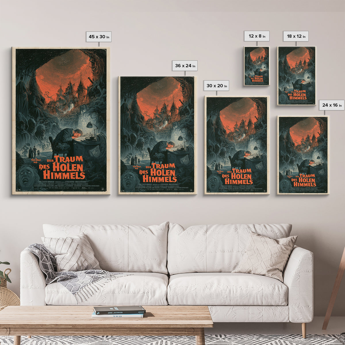 The Dream Of The Hollow Sky, German Language Horror Movie Poster, 1960s Horror Art, Lovecraftian Horror Poster, Framed Canvas Print