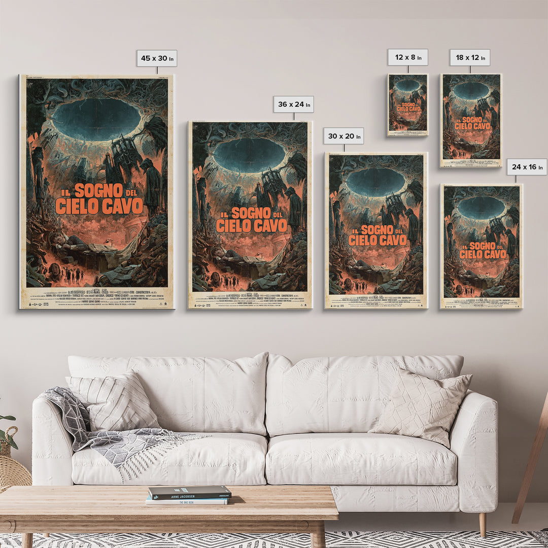 The Dream Of The Hollow Sky, Italian Language Horror Movie Poster, 1970s Horror Art, Cosmic Horror Movie Art, Canvas Print, Macabre Wall Art