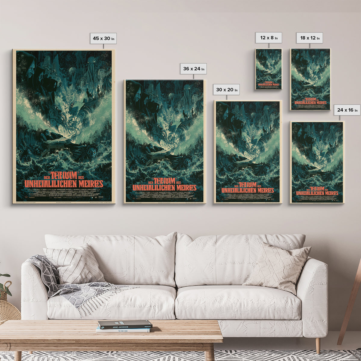 The Dream Of The Eldritch Sea, German Language Horror Movie Poster, 1960s Horror Art, Cosmic Horror Movie Art, Canvas Print