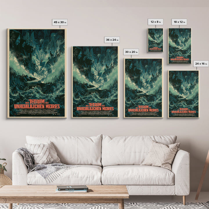 The Dream Of The Eldritch Sea, German Language Horror Movie Poster, 1960s Horror Art, Cosmic Horror Movie Art, Canvas Print