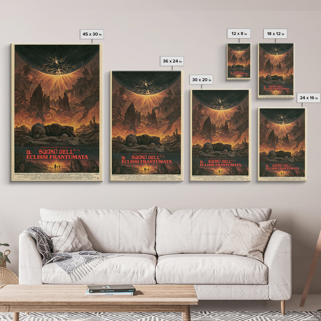 The Dream Of The Shattered Eclipse, Italian Language Horror Movie Poster, 1970s Horror Art, Cosmic Horror Movie Art, Canvas Print