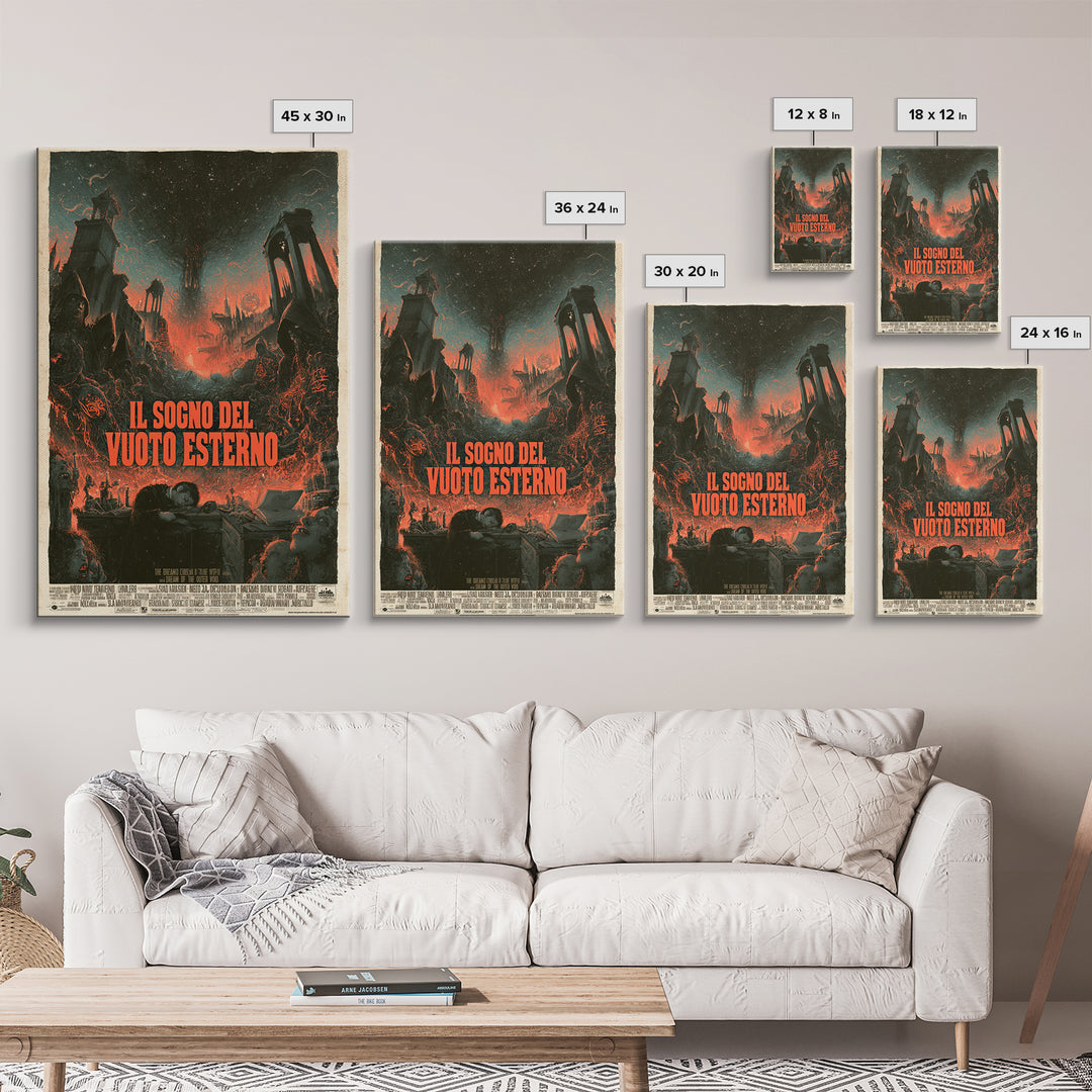 The Dream Of The Outer Void, Italian Language Horror Movie Poster, 1970s Horror Art, Cult Horror Poster, Framed Canvas Print