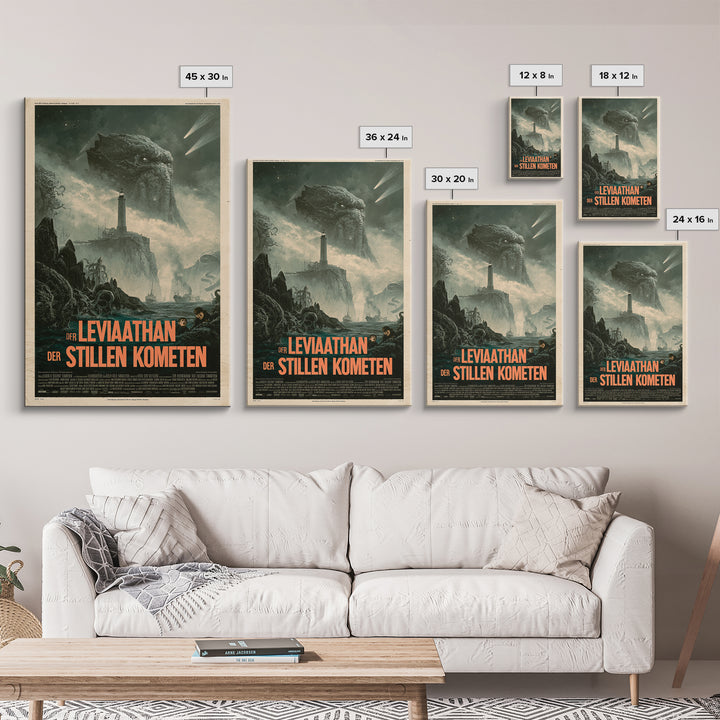 The Leviathan Of Silent Comets, German Language Horror Movie Poster, 1960s Horror Art, Retro Horror Movie Art, Canvas Print, Horror Wall Art