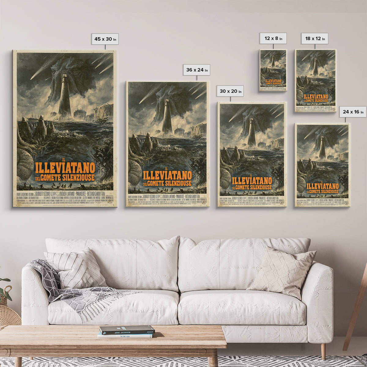The Leviathan Of Silent Comets, Italian Language Horror Movie Poster, 1970s Horror Art, Cosmic Horror Movie Art, Canvas Print