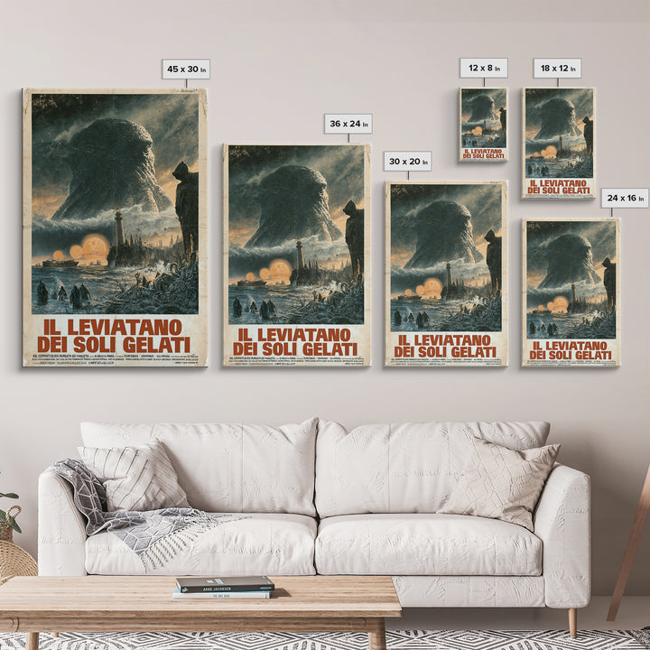 The Leviathan Of Frozen Suns, Italian Language Horror Movie Poster, 1970s Horror Art, Gothic Cinema Wall Art, Framed Canvas Print