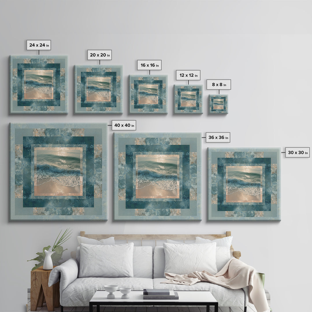 Storm Cloud over Deep Green Water Canvas Print, Coastal Art, Original Painting, Coastal Decor, Fine Art, Coastal, Beach Decor, COA-1x1-20