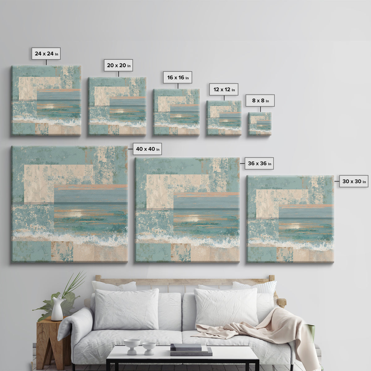 Abstract Seafoam Patterns Framed Canvas Print, Coastal Art, Beach Print, Coastal Decor, Fine Art, Coastal, Statement Artwork, COA-1x1-42
