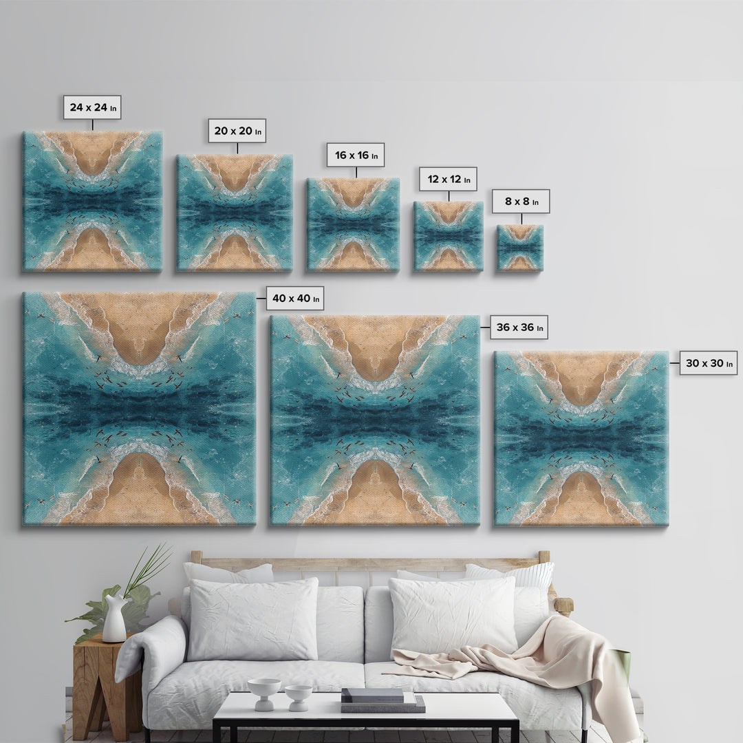 Aerial Sandbar with Turquoise Water Canvas Print, Coastal Art, Ocean Wall Art, Coastal Decor, Fine Art, Coastal, COA-1x1-5